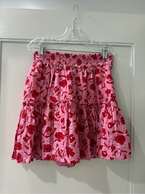 Vineyard Vines Pink Floral Tiered Mini Skirt